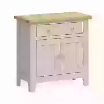 Grey Painted/Oak Top Sideboard with Chrome Handles Available in 4 Sizes